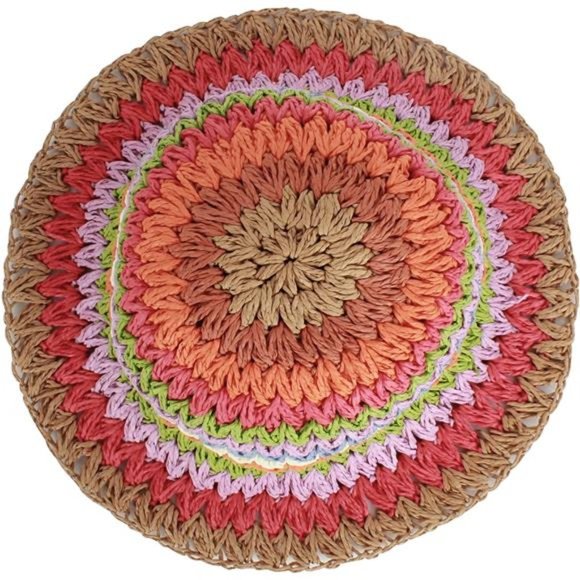 Foldable Wide Brim Colorful Crochet Straw Hat, UPF 50+ Summer for Women main image 6
